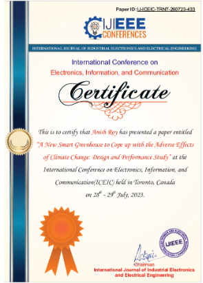 IEEE ICEIC 2023 Certificate of Presentation
